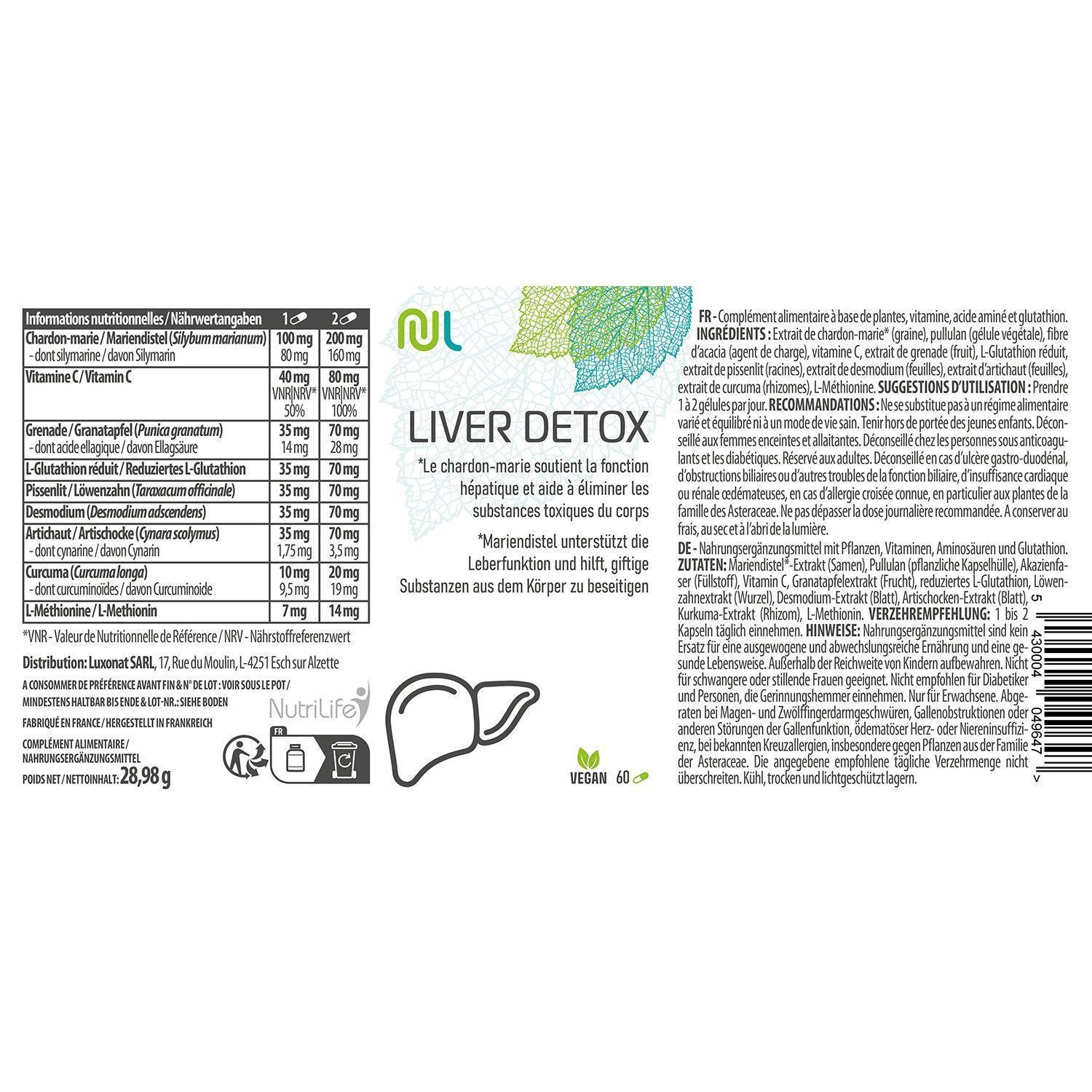 Liver Detox - détoxifier foie* - NutriLife Shop