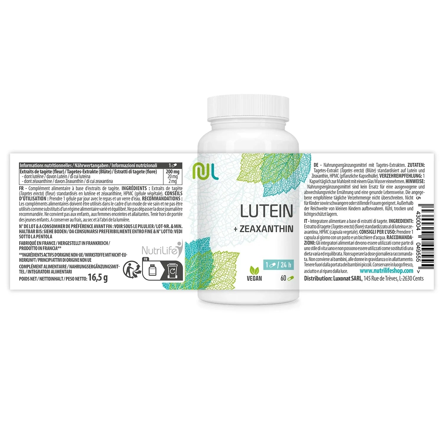 Luteina 20 mg con zeaxantina