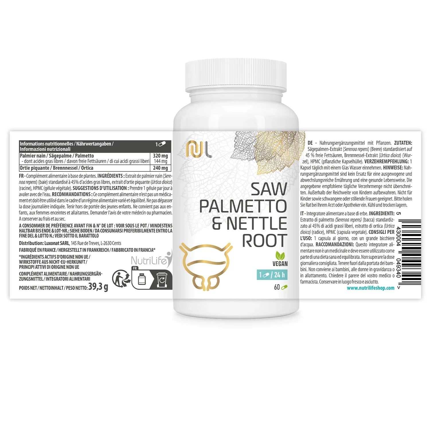Label Saw Palmetto & Nettle Root