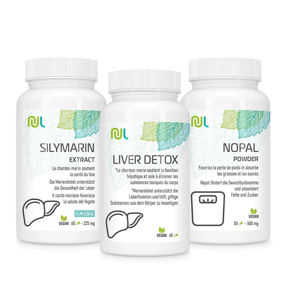 Pack Contrôle du Poids et Detox: Silymarin, Liver Detox, Nopal