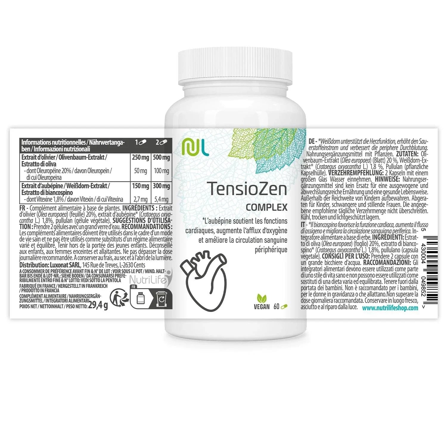 Integratore Naturale Pressione Sanguigna - Biancospino & Foglia d'Olivo